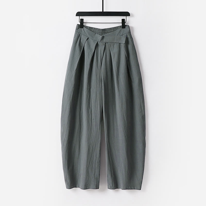 Pantalones de lino y algodón para hombre con diseño de Buddha Stones, pierna recta, cremallera y bolsillos. - Gris - US/UK/AU54, EU64 (9XL) - image 0