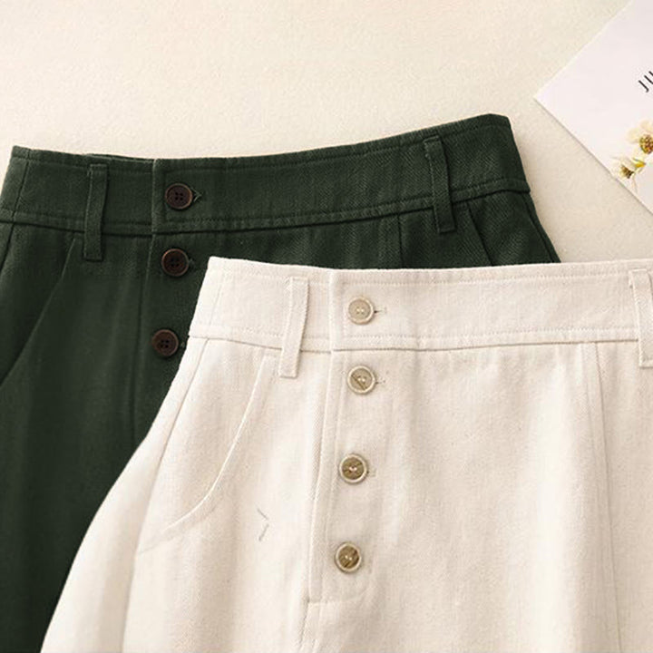 Falda de algodón lisa con bolsillos para mujer Buddha Stones - image 15