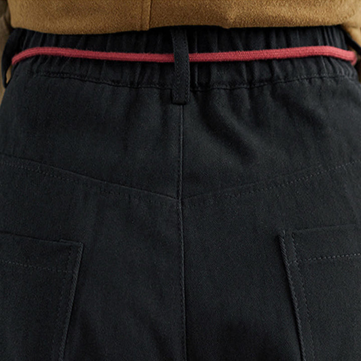 Pantalones casuales de algodón liso Buddha Stones para mujer, largos 7-8, con bolsillos - image 16