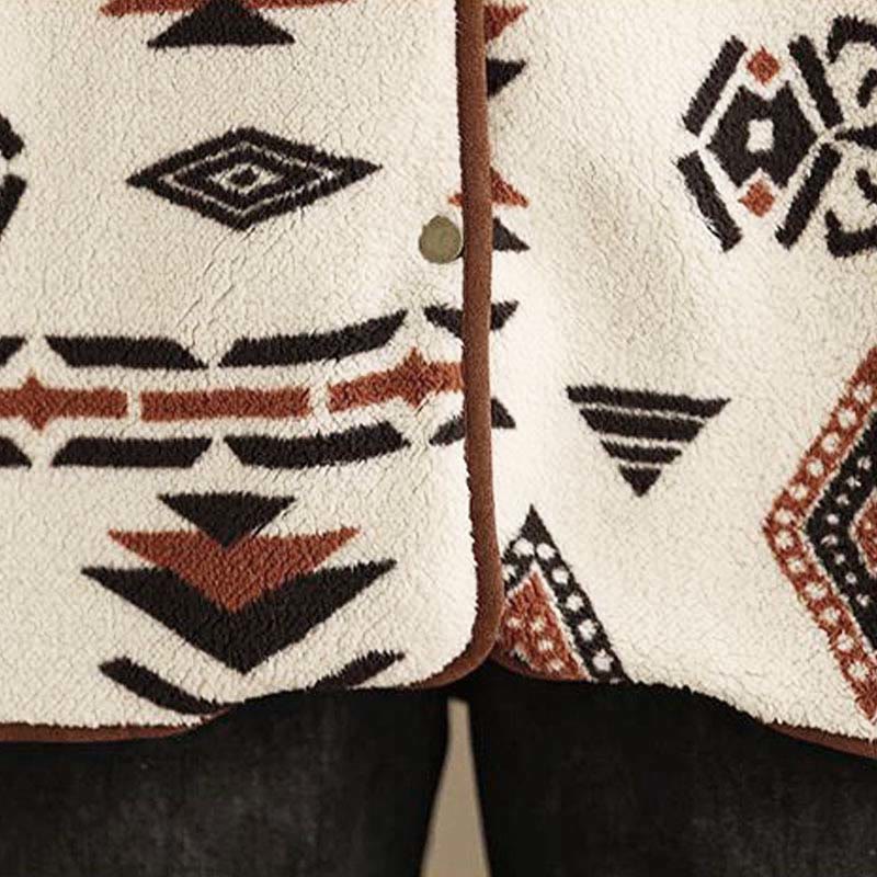 Chaqueta de algodón de manga larga para mujer con estampados geométricos y Buddha Stones para otoño e invierno  - image 12