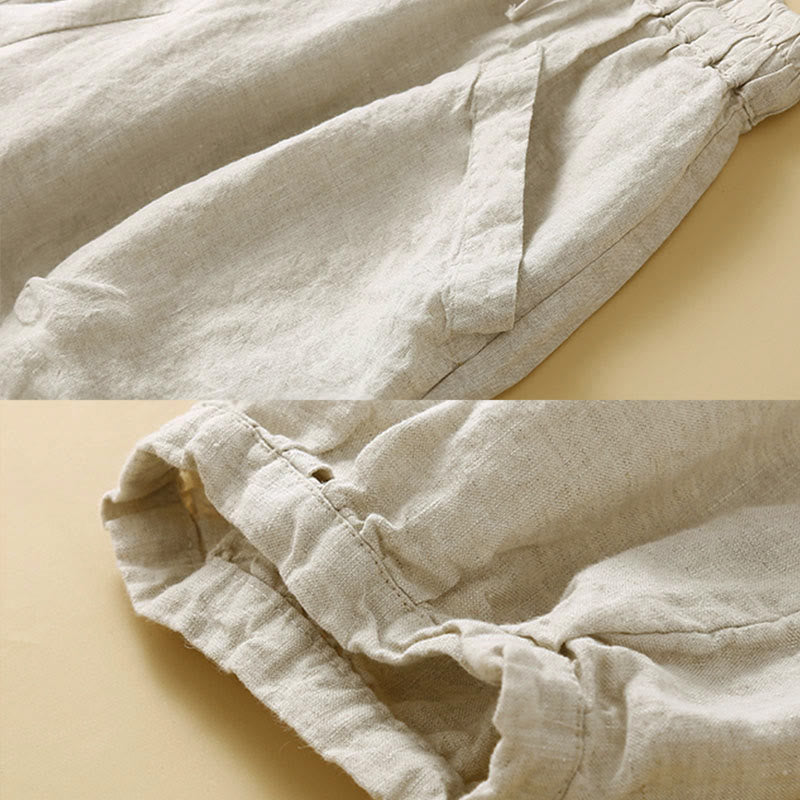 Pantalones capri de algodón estilo harén con bolsillos para mujer Buddha Stones Commute - image 17