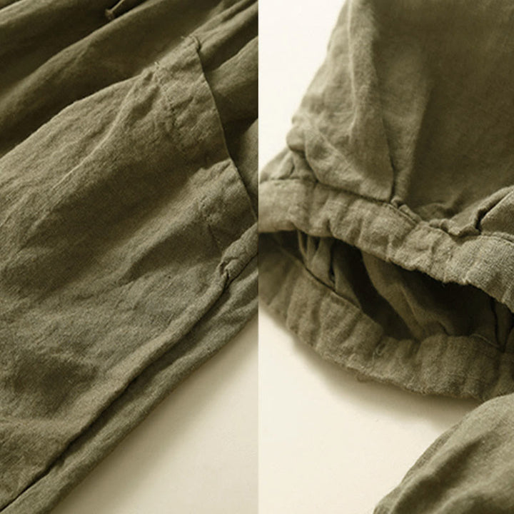 Pantalones capri de algodón estilo harén con bolsillos para mujer Buddha Stones Commute - image 4