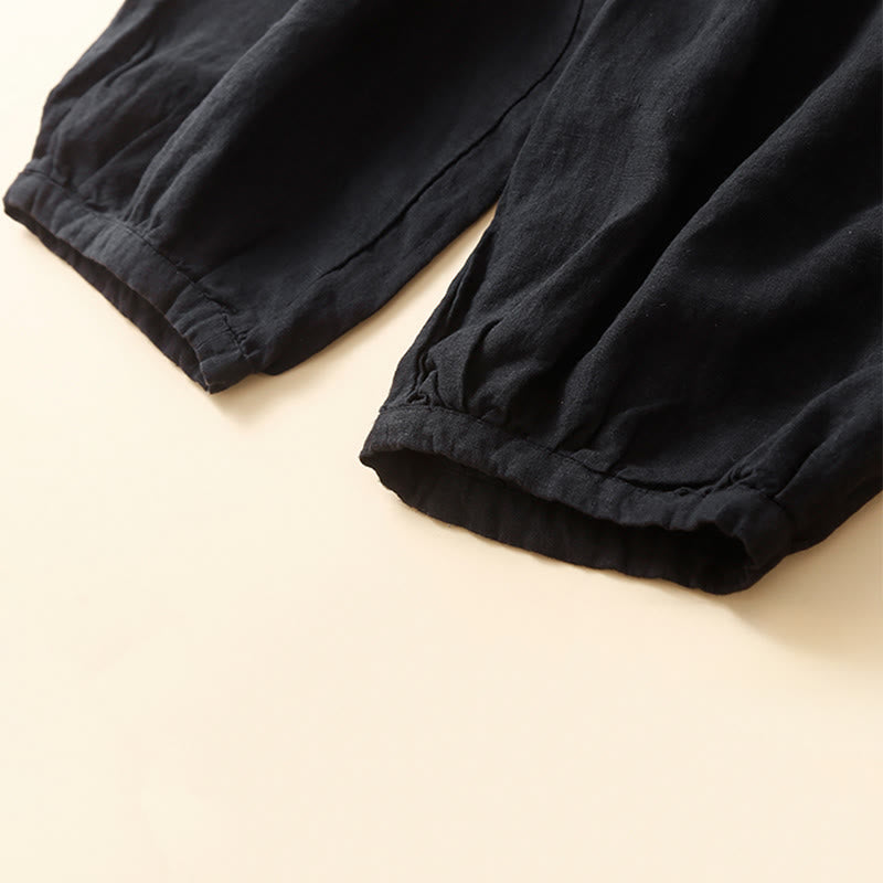 Pantalones capri de algodón estilo harén con bolsillos para mujer Buddha Stones Commute - image 11