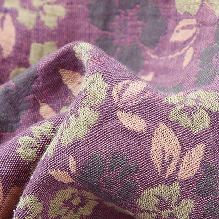 Conjunto de pijama de algodón con estampado floral de Buddha Stones de rana, manga larga, cuello redondo, camisa y pantalones  - image 10