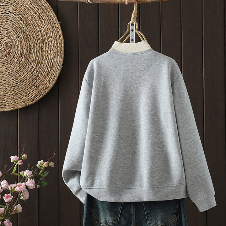 Chaqueta de algodón de manga larga para mujer, sencilla, lisa, con cuello en V y botones, con estampado de Buddha Stones - image 7