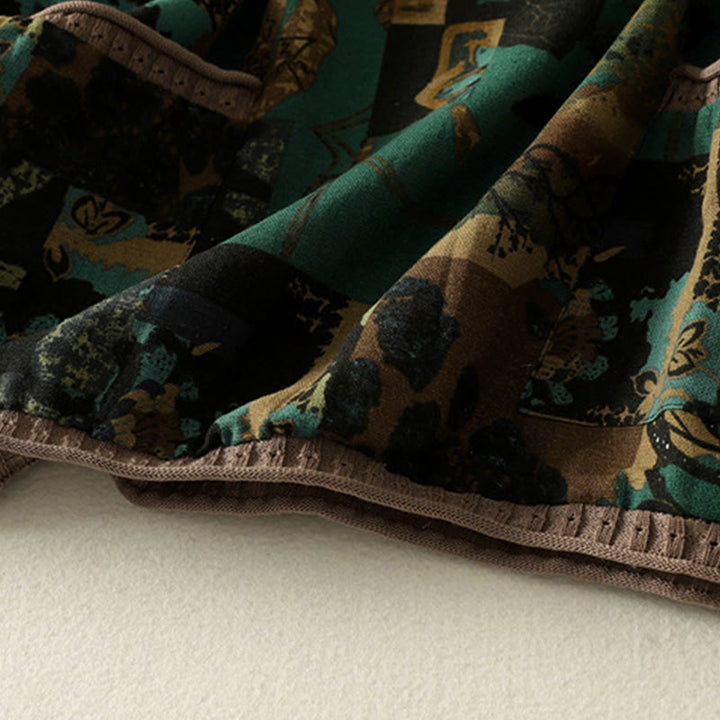 Camiseta de manga larga para mujer con cuello en V y bolsillos, con diseño geométrico de patchwork y Buddha Stones en otoño - image 14