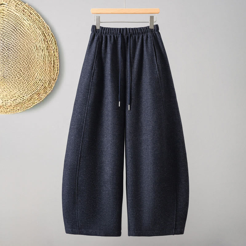 Pantalones gruesos de algodón con cordones y bolsillos para mujer con diseño de Buddha Stones - Azul medianoche - US8-10，UK/AU12-14，EU40-42 (2XL) - image 7