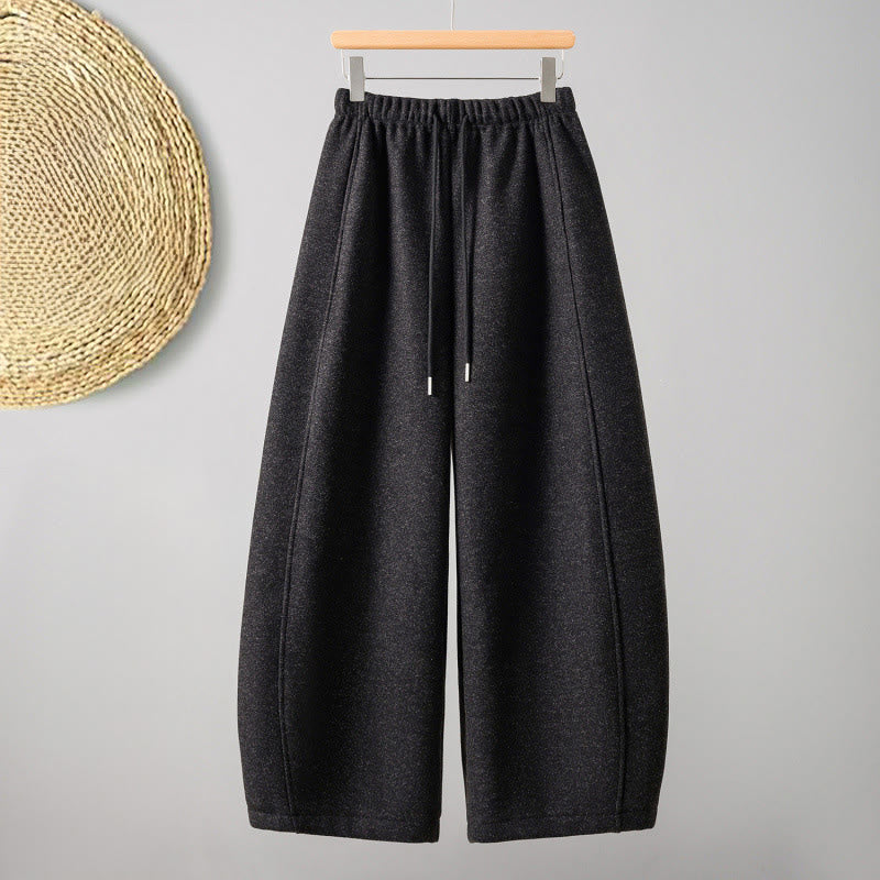 Pantalones gruesos de algodón con cordones y bolsillos para mujer con diseño de Buddha Stones - Negro - US8-10，UK/AU12-14，EU40-42 (2XL) - image 0