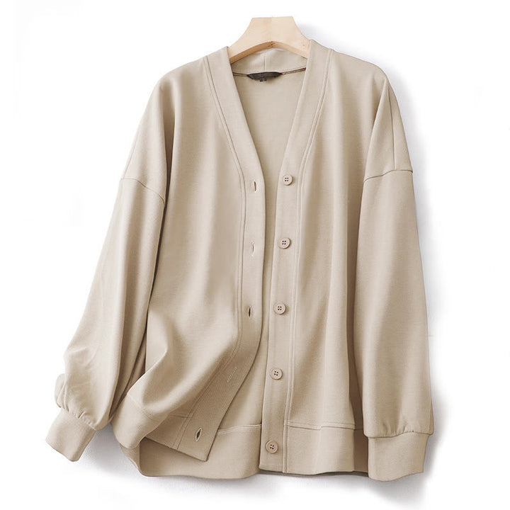 Chaqueta de algodón de manga larga para mujer con botones lisos Buddha Stones - PapayaWhip - US12, UK/AU16, EU44 (2XL) - image 0