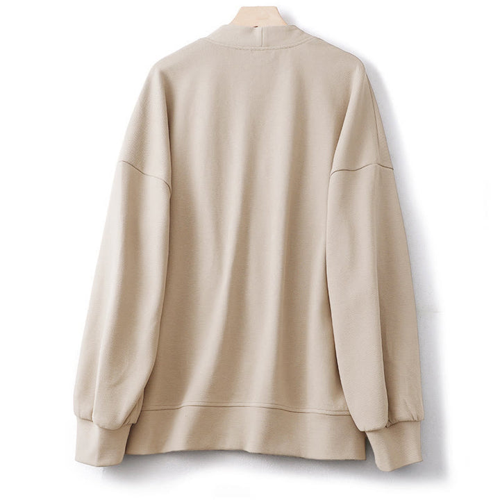 Chaqueta de algodón de manga larga para mujer con botones lisos Buddha Stones - image 1