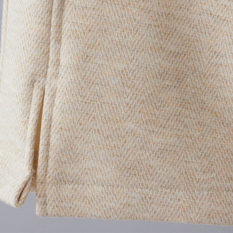 Buddha Stones Pantalones casuales gruesos de algodón con bolsillos y diseño de bloques de color liso para mujer - image 4