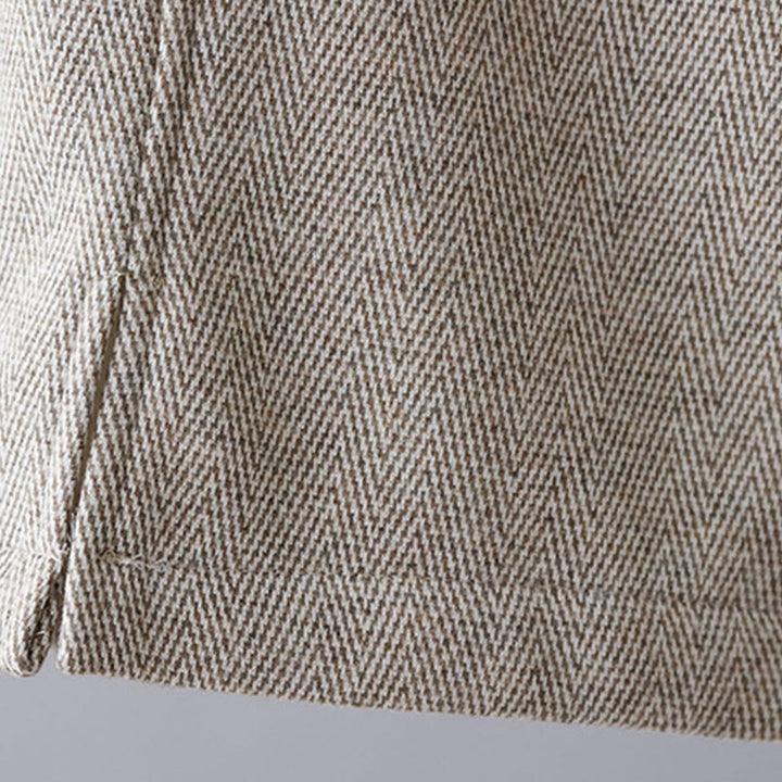 Buddha Stones Pantalones casuales gruesos de algodón con bolsillos y diseño de bloques de color liso para mujer - image 12