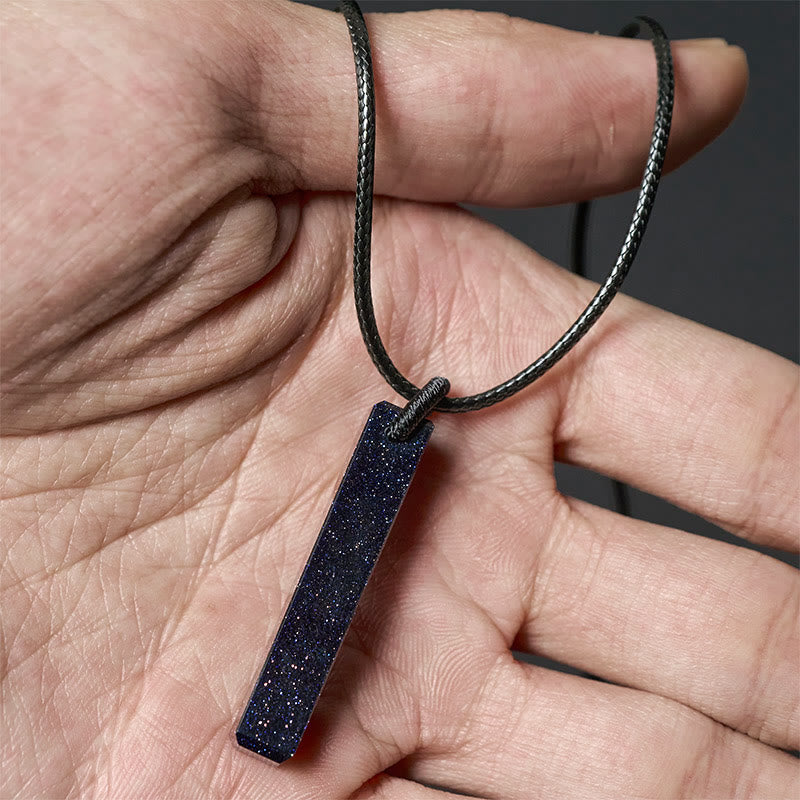 Colgante de collar con transformación de obsidiana negra y arenisca azul de Buddha Stones - image 9