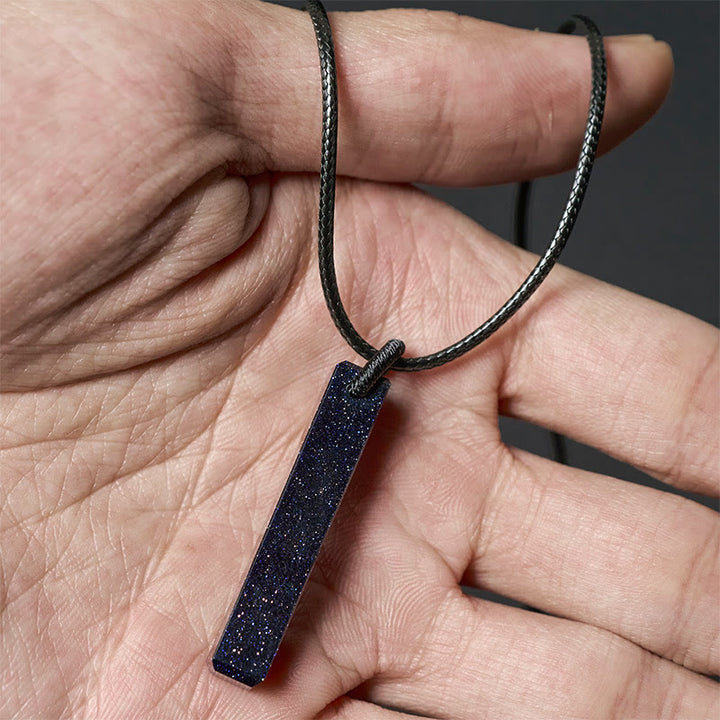 Colgante de collar con transformación de obsidiana negra y arenisca azul de Buddha Stones - image 9
