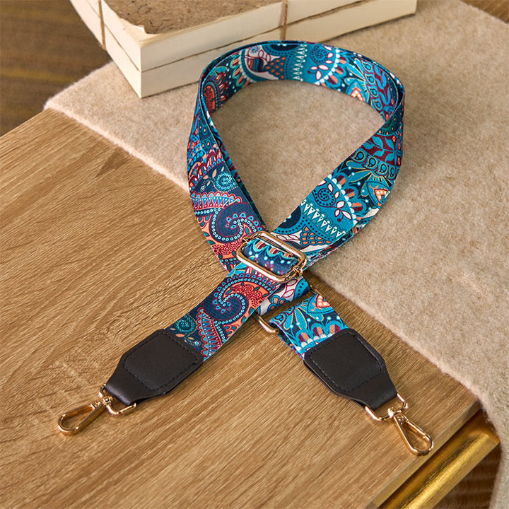 Correas de repuesto ajustables para bolsos, bandoleras y bolsos de mano con diseño de girasol bohemio y Buddha Stones - Negro - 75-145 cm x 3,8 cm - image 0