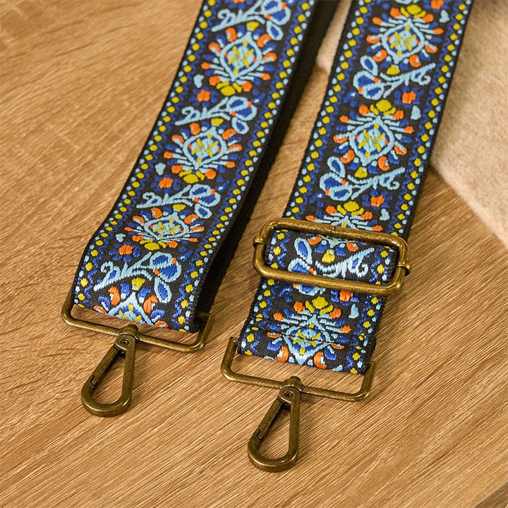 Correas de repuesto para bolso de mano, ajustables, con diseño geométrico, de flores azul marino y Buddha Stones. - image 4