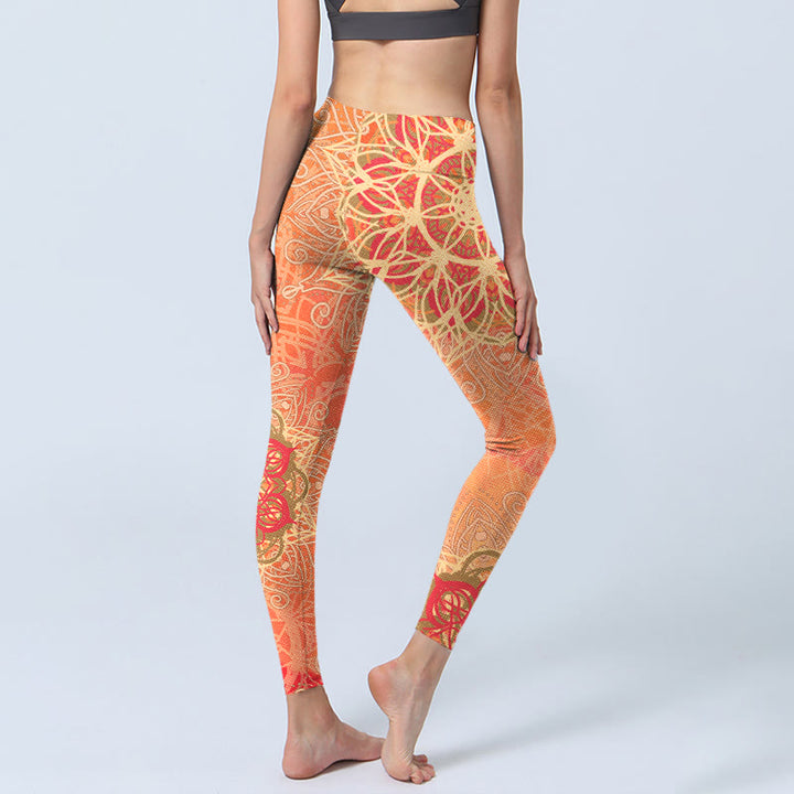 Leggings de yoga para mujer con estampado geométrico simétrico de Buddha Stones - image 4