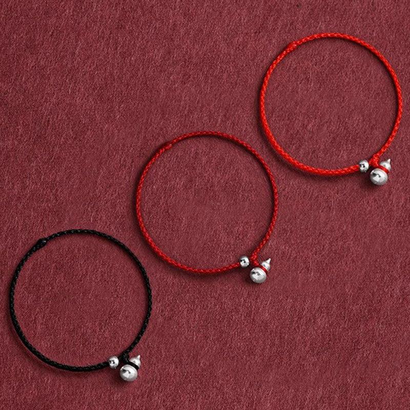 Buddha Stones Pulsera con dije de calabaza de la suerte en plata de ley 925 con cierre de cordón - image 14