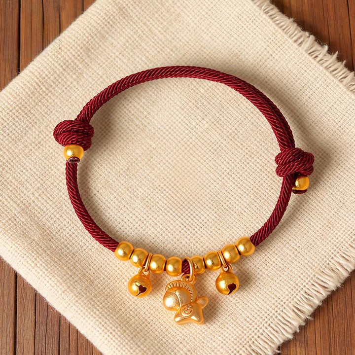 Pulsera ajustable con Buddha Stones, año del caballo, varios estilos de caballo, cuerda, suerte y fuerza. - image 0