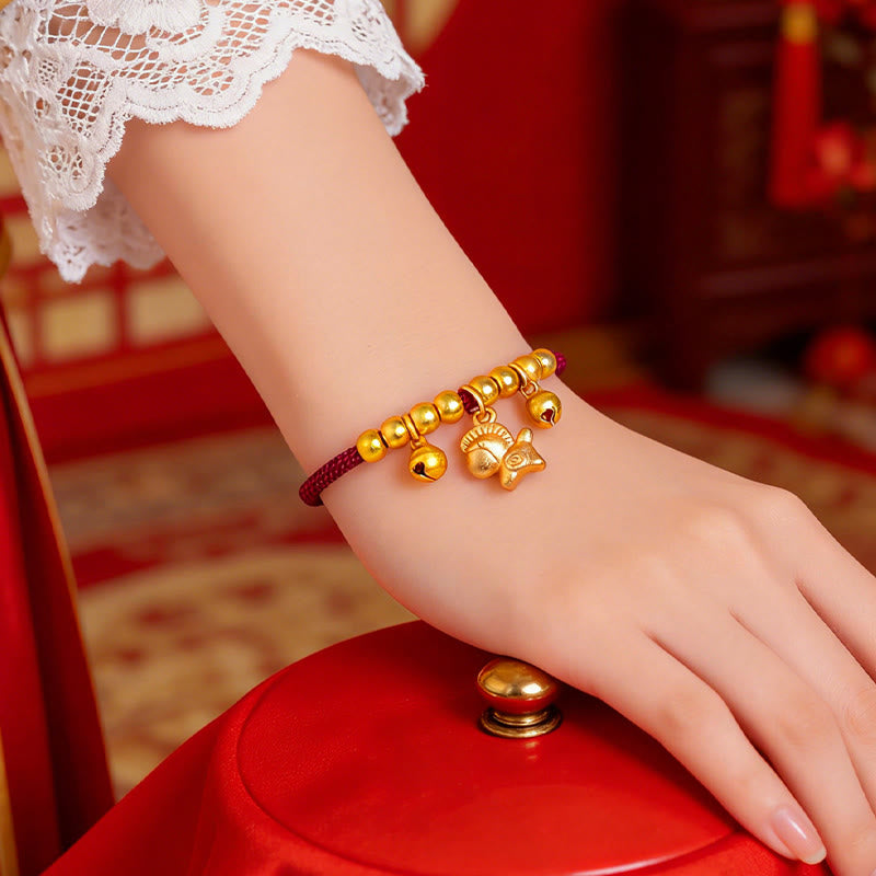 Pulsera ajustable con Buddha Stones, año del caballo, varios estilos de caballo, cuerda, suerte y fuerza. - image 2