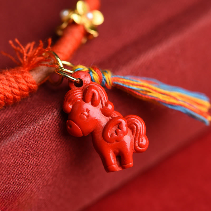 Pulsera tibetana de bendición de cinabrio tallada con Buddha Stones del Año del Caballo - image 8