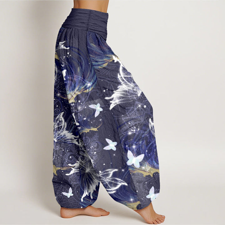 Pantalones Buddha Stones de algodón puro con diseño de mariposas de ensueño para mujer, cintura elástica - image 10