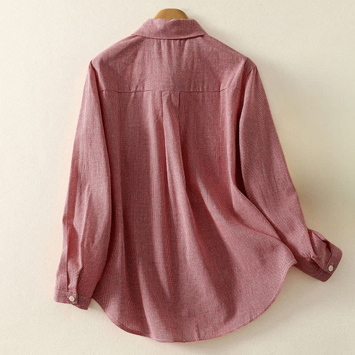 Camisa de manga larga para mujer con cuello alto, botones y diseño de gato y gatito con bordado de Buddha Stones - image 6