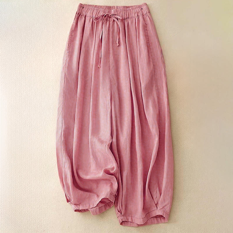 Pantalones capri cortos de algodón con cintura elástica y bolsillos para mujer de Buddha Stones - Rosa - US8-10，UK/AU12-14，EU40-42 (2XL) - image 18