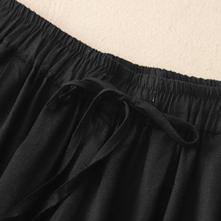 Pantalones capri cortos de algodón con cintura elástica y bolsillos para mujer de Buddha Stones - image 11