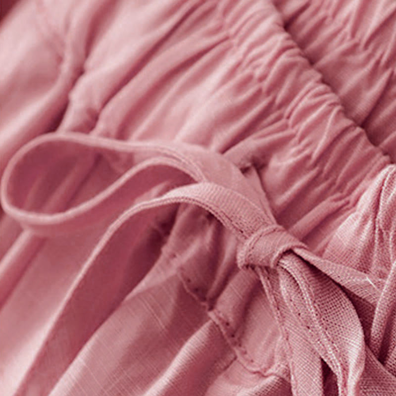 Pantalones capri cortos de algodón con cintura elástica y bolsillos para mujer de Buddha Stones - image 20