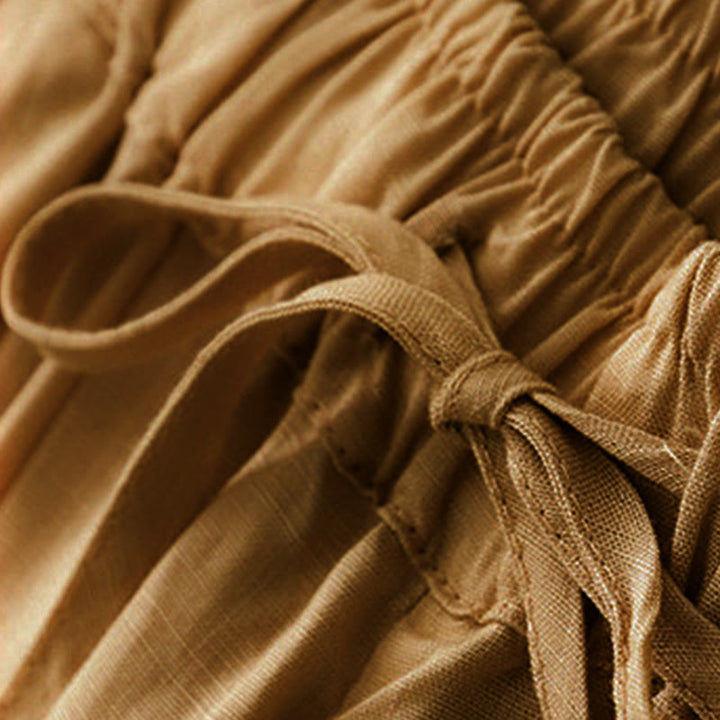 Pantalones capri cortos de algodón con cintura elástica y bolsillos para mujer de Buddha Stones - image 24