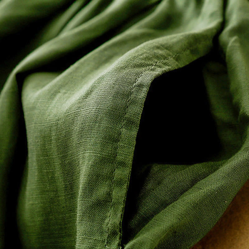 Pantalones capri cortos de algodón con cintura elástica y bolsillos para mujer de Buddha Stones - image 29