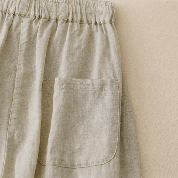 Pantalones capri cortos de algodón con cintura elástica y bolsillos para mujer de Buddha Stones - image 5