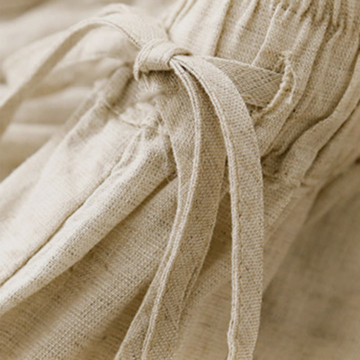 Pantalones capri cortos de algodón con cintura elástica y bolsillos para mujer de Buddha Stones - image 2