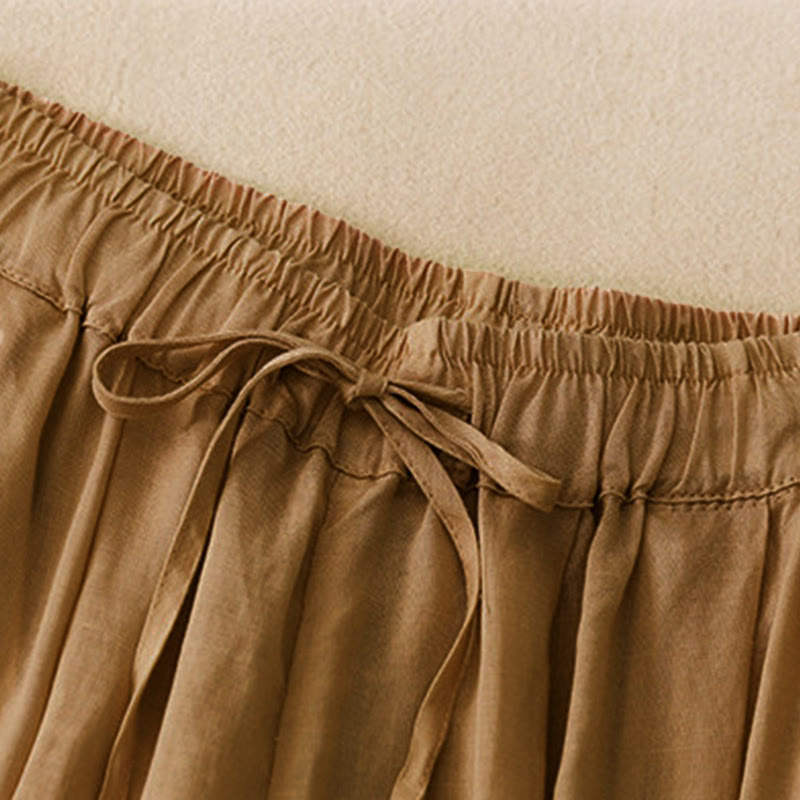 Pantalones capri cortos de algodón con cintura elástica y bolsillos para mujer de Buddha Stones - image 23