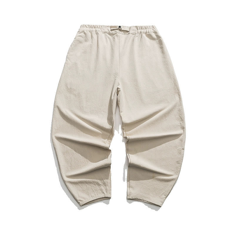 Pantalones de lino y algodón para hombre, de pierna recta, con botones de rana chinos y bolsillos, de verano, con estampado de Buddha Stones - image 16