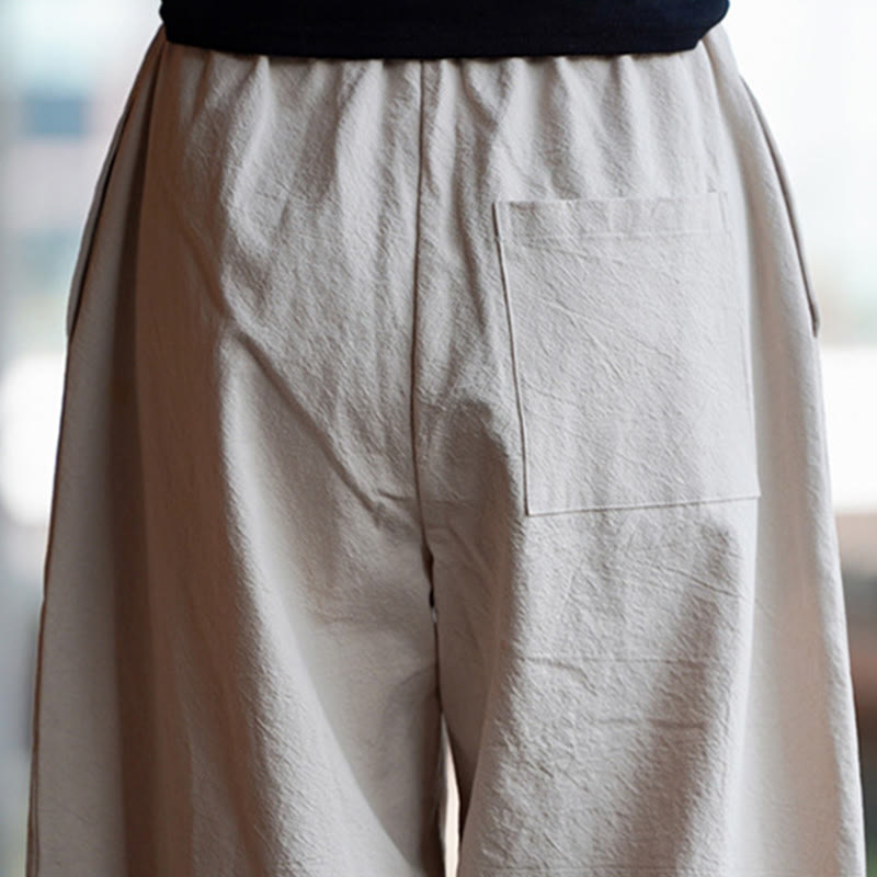 Pantalones de lino y algodón para hombre, de pierna recta, con botones de rana chinos y bolsillos, de verano, con estampado de Buddha Stones - image 13