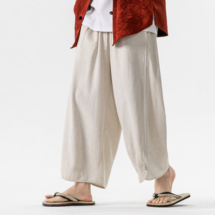 Pantalones de Buddha Stones con diseño de cordón de verano para hombre, tallas 7-8, con bolsillos - image 2