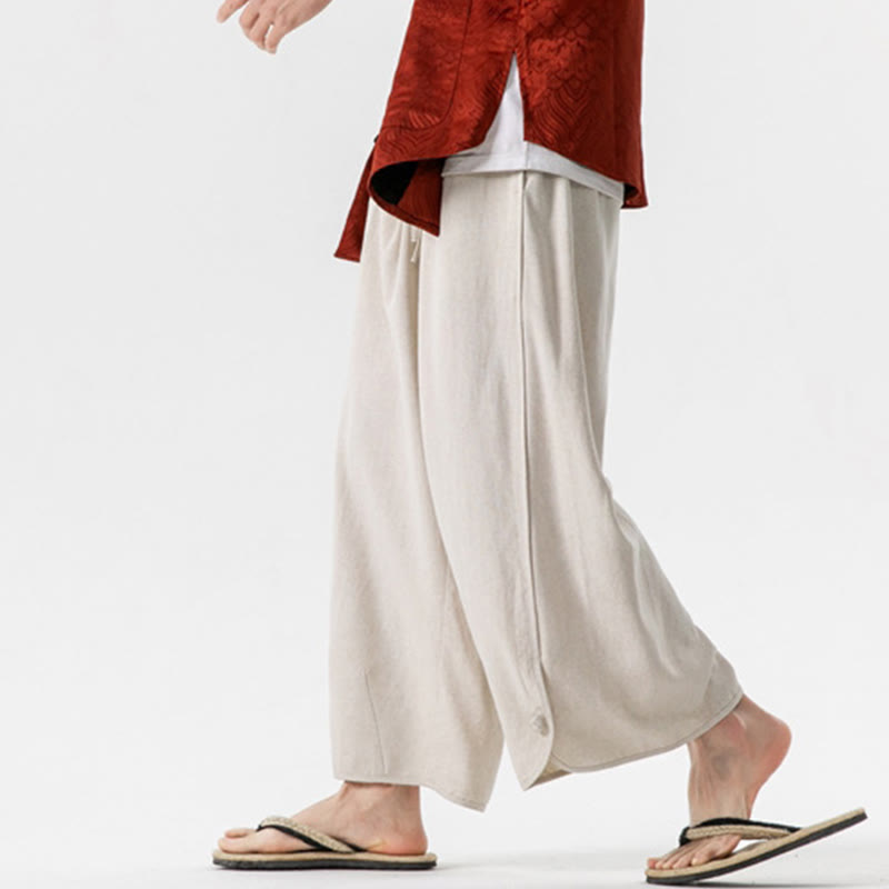 Pantalones de Buddha Stones con diseño de cordón de verano para hombre, tallas 7-8, con bolsillos - image 3