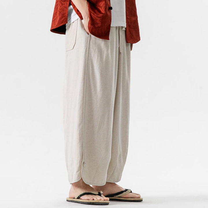 Pantalones de Buddha Stones con diseño de cordón de verano para hombre, tallas 7-8, con bolsillos - image 5