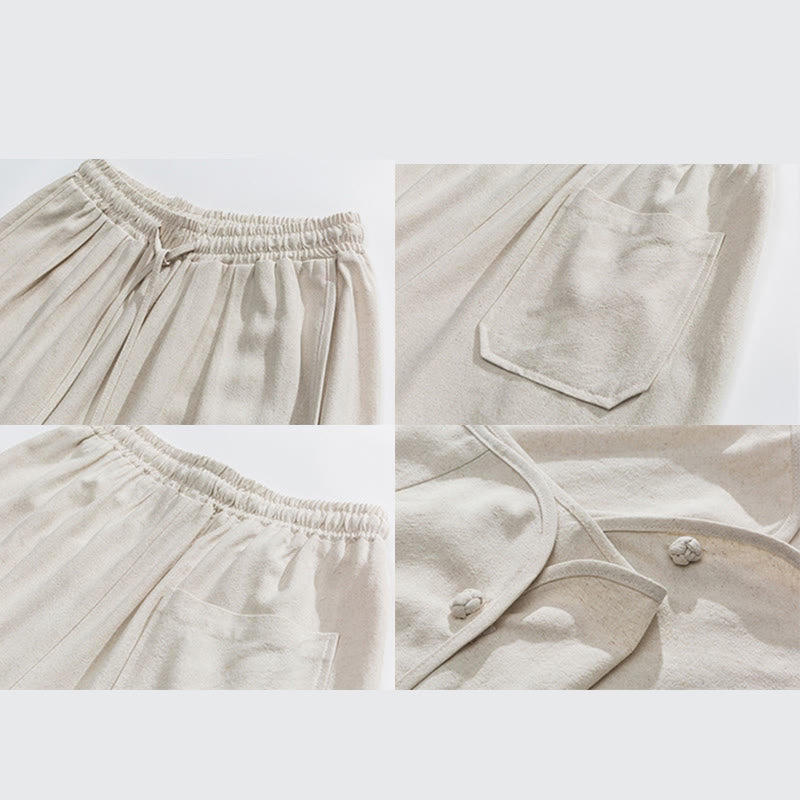 Pantalones de Buddha Stones con diseño de cordón de verano para hombre, tallas 7-8, con bolsillos - image 9