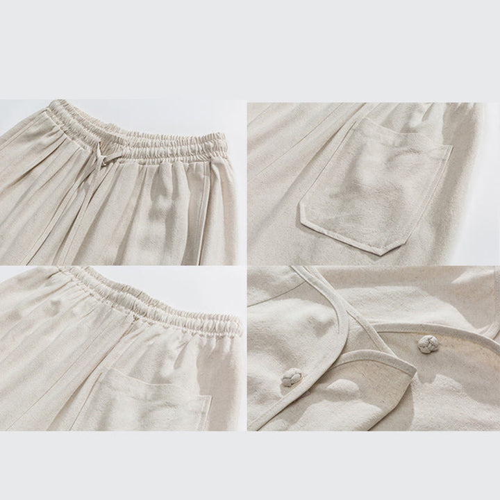 Pantalones de Buddha Stones con diseño de cordón de verano para hombre, tallas 7-8, con bolsillos - image 9