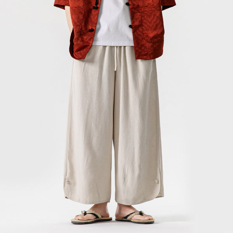 Pantalones de Buddha Stones con diseño de cordón de verano para hombre, tallas 7-8, con bolsillos - Beige - US/UK/AU46, EU56 (5XL) - image 1