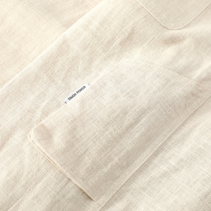 Pantalones de verano Buddha Stones de lino y algodón con ramio y puños elásticos hasta el tobillo para hombre con bolsillos - image 6