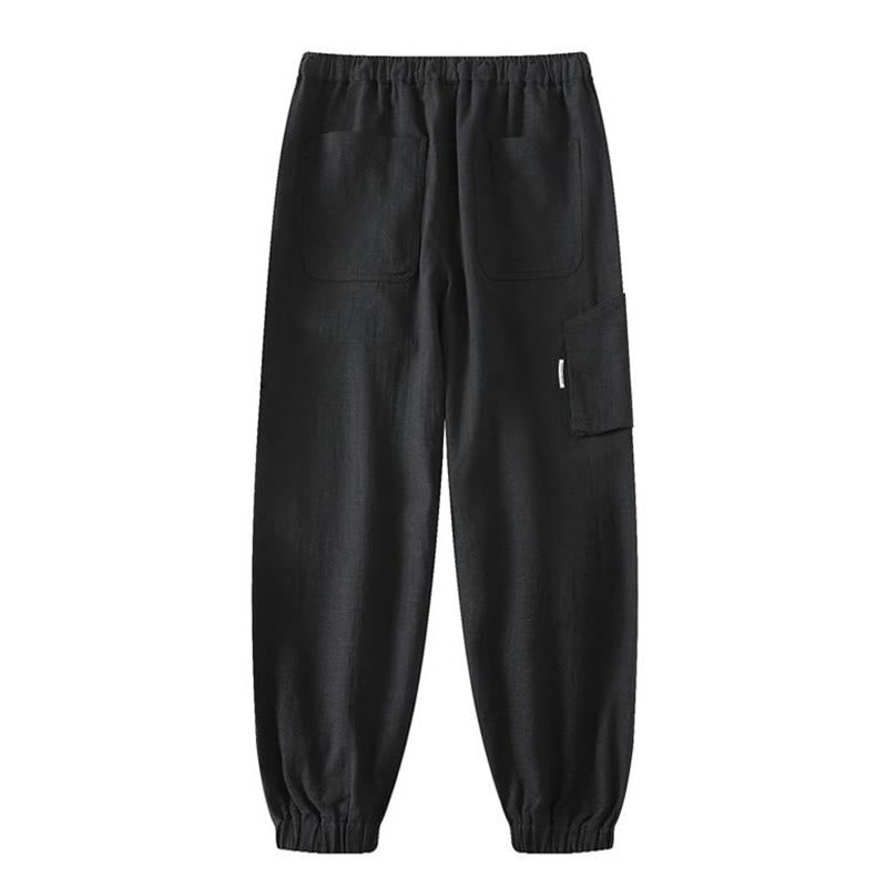 Pantalones de verano Buddha Stones de lino y algodón con ramio y puños elásticos hasta el tobillo para hombre con bolsillos - image 14