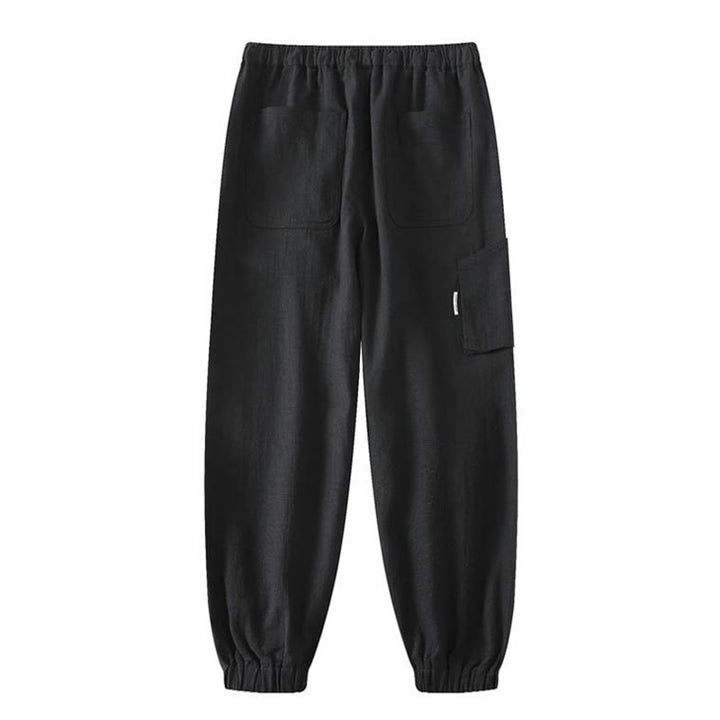 Pantalones de verano Buddha Stones de lino y algodón con ramio y puños elásticos hasta el tobillo para hombre con bolsillos - image 14