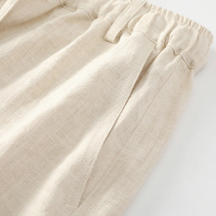 Pantalones de verano Buddha Stones de lino y algodón con ramio y puños elásticos hasta el tobillo para hombre con bolsillos - image 4