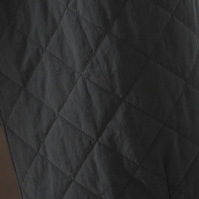 Pantalones gruesos de algodón y poliéster con estampado de rombos y Buddha Stones para mujer con bolsillos - image 15