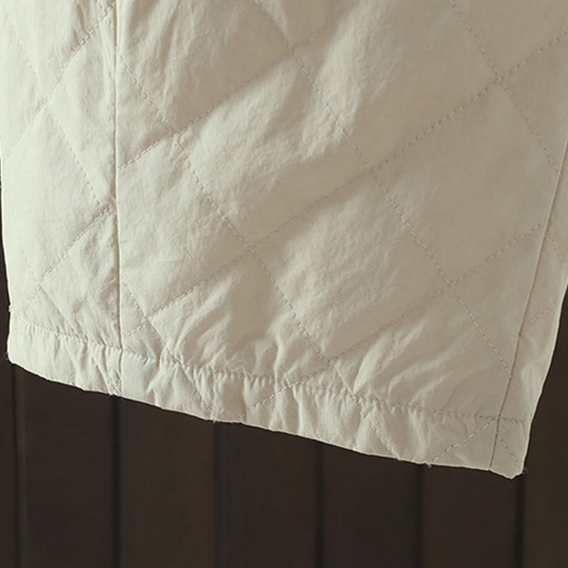 Pantalones gruesos de algodón y poliéster con estampado de rombos y Buddha Stones para mujer con bolsillos - image 9