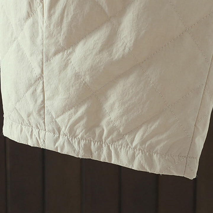 Pantalones gruesos de algodón y poliéster con estampado de rombos y Buddha Stones para mujer con bolsillos - image 9